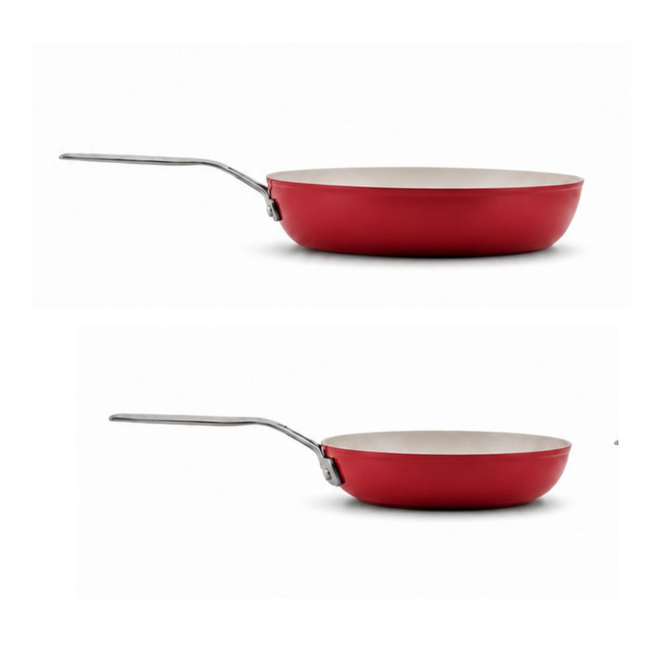 PRÉ-VENDA: Jogo de 2 Frigideiras Alumínio Antiaderente Vermelho KitchenAid