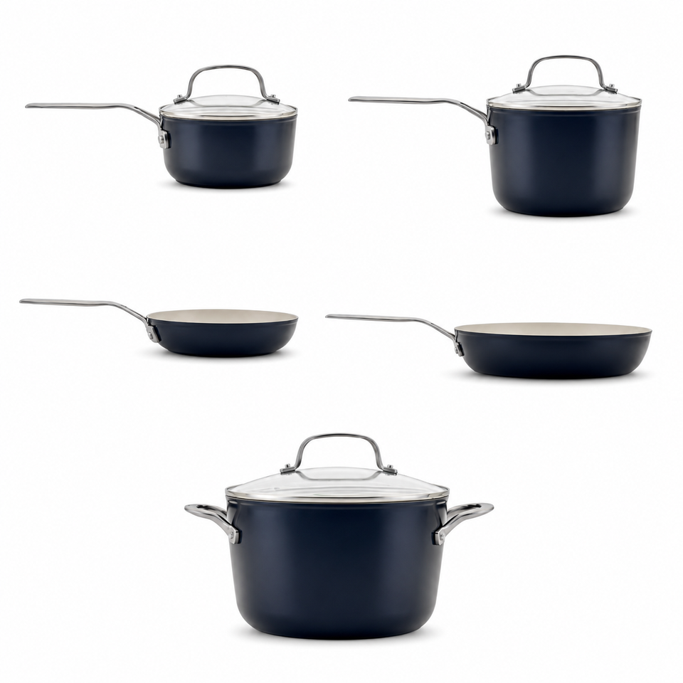 PRÉ-VENDA: Jogo de Panelas Frigideira Caçarola Alumínio 8 Peças Preto KitchenAid