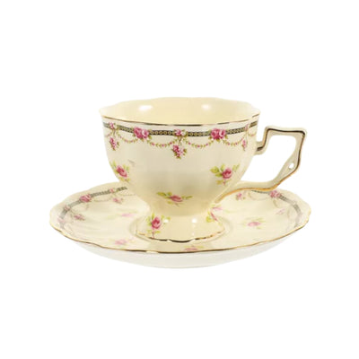 Xícara Chá Europa Vintage Cerâmica 230ml Lilian Design