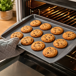 Forma Assadeira Antiaderente Cookies Biscoitos Aço Carbono Média