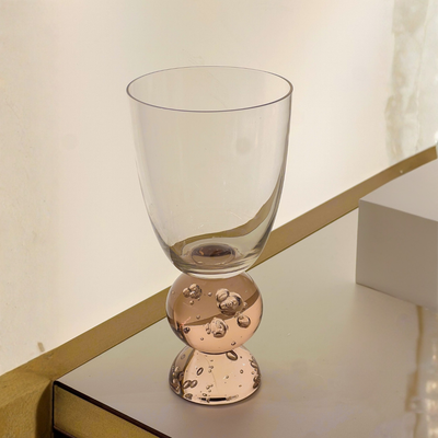 Conjunto 6 Taças Vidro Base Esfera Luna Média Ambar Linha Sintonia 370ml