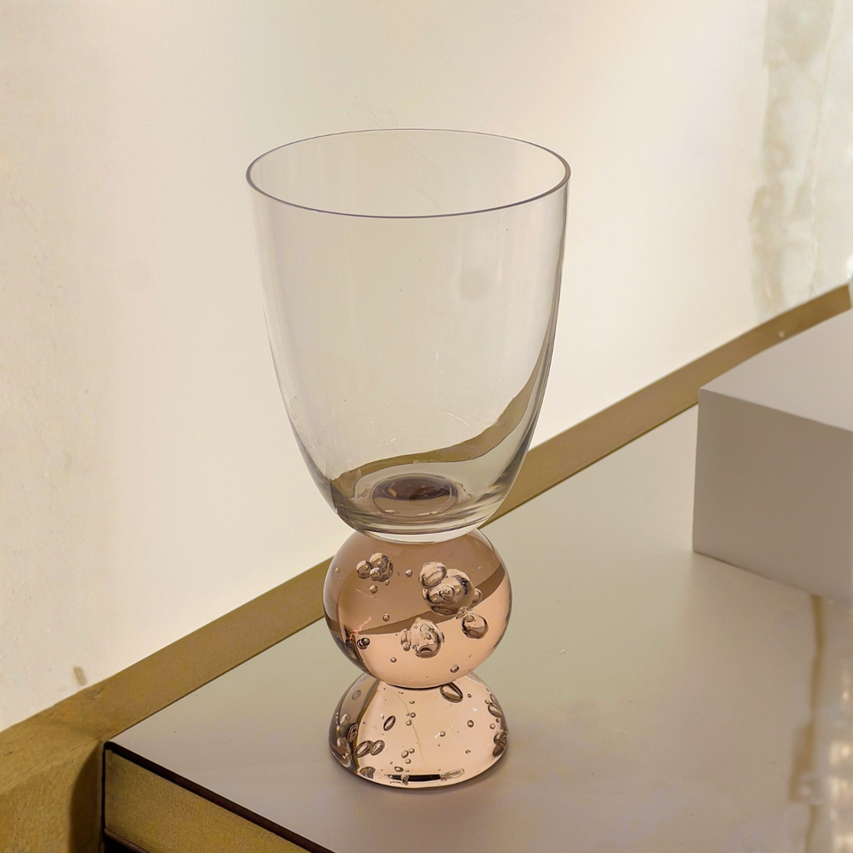Conjunto 6 Taças Vidro Base Esfera Luna Média Ambar Linha Sintonia 370ml