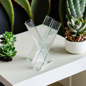 Vaso 3 Tubos em Vidro Borossilicato Transparente 21x13x12cm Home&Co