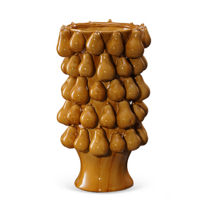 Vaso Cerâmica Peras Amarelo Mostarda 40x23,5cm