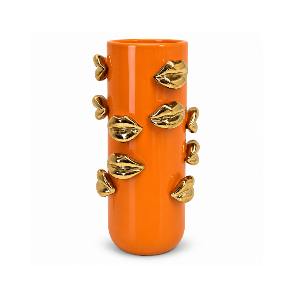 PRÉ-VENDA: Vaso Cerâmica Boquinha Laranja 32,5cm