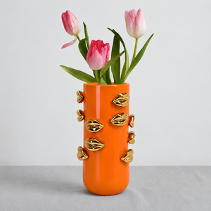 PRÉ-VENDA: Vaso Cerâmica Boquinha Laranja 32,5cm