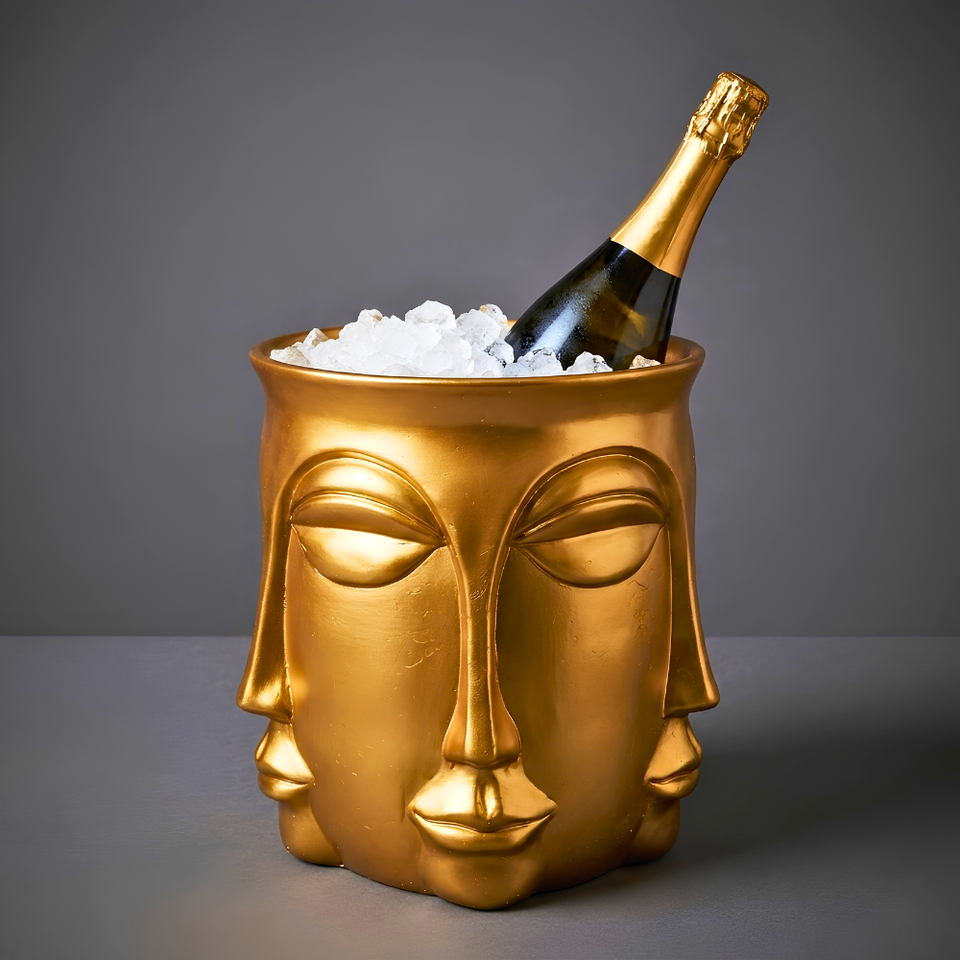 Champanheira Faces Dourado