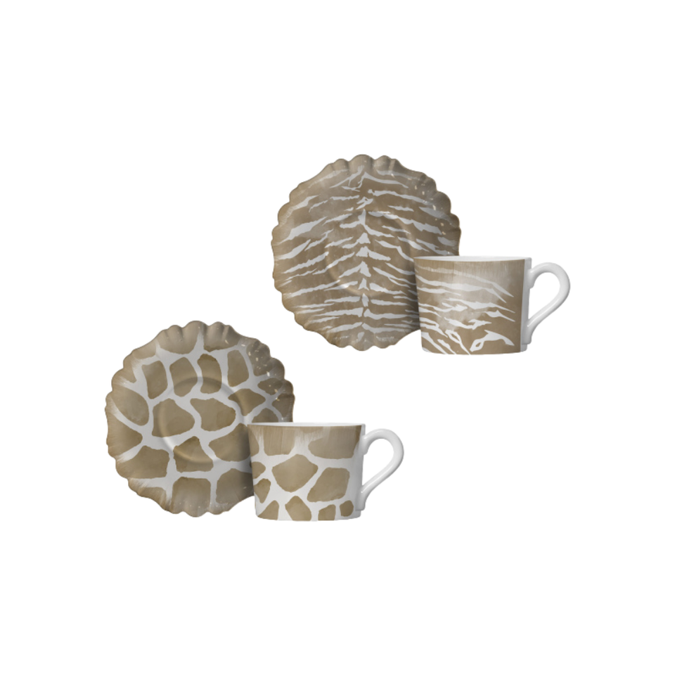 Jogo 4 Xícaras de Café Cerâmica Savana 100ml Maison Blanche