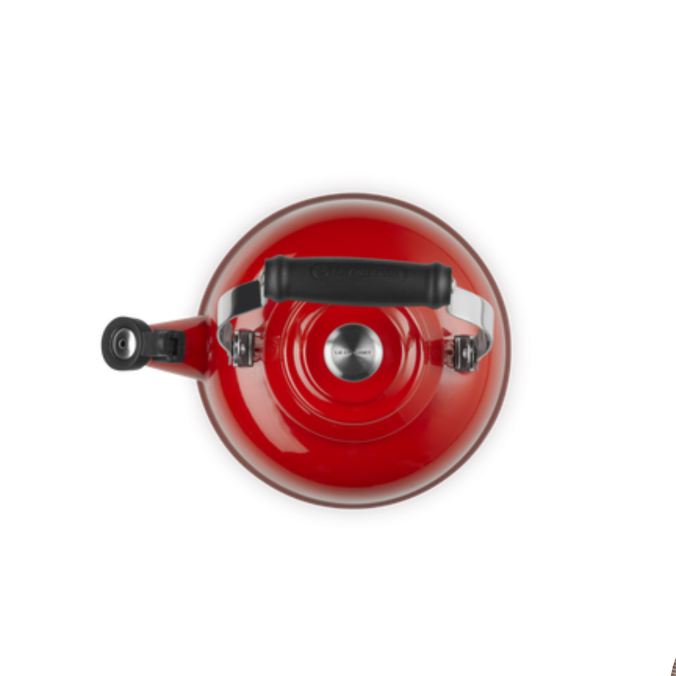 Chaleira Tradicional Com Apito 1,6L Vermelha Pegador Inox Le Creuset