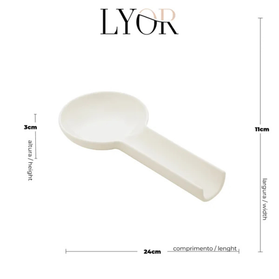 Descanso P/ Talher Porcelana New Bone Georgia 24x11x3cm  Lyor