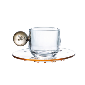 PRÉ-VENDA: Jogo de 6 Xícaras de Café Vidro Âmbar Linha Sintonia 120ml