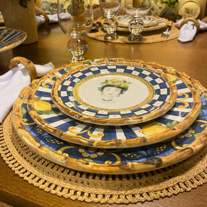 Jogo 6 Pratos de Sobremesa Cerâmica Taormina 20cm Maison Blanche