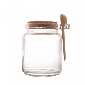 Pote de Vidro com Colher Bambu e Tampa de Cortiça 240ml Lyor
