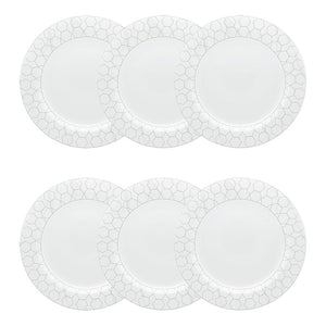 Conjunto com 6 Pratos Rasos Porcelana Mythology Apollon 28cm Strauss