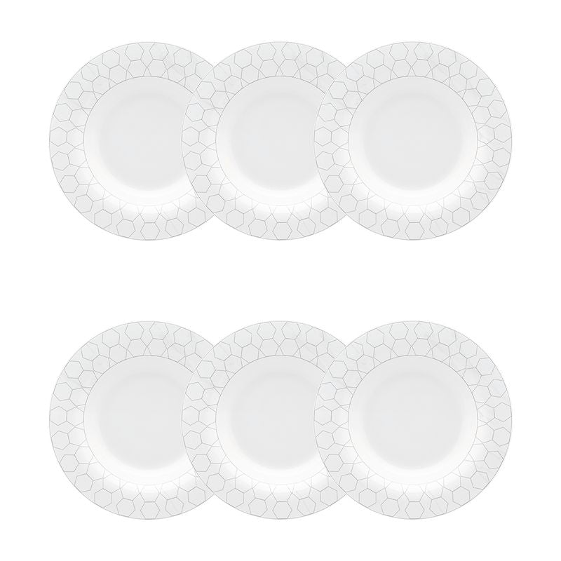 Conjunto com 6 Pratos Fundos Porcelana Mythology Apollon 24,5cm Strauss