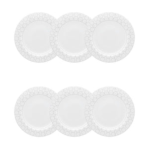 Conjunto com 6 Pratos de Sobremesa Porcelana Mythology Apollon 23cm Strauss