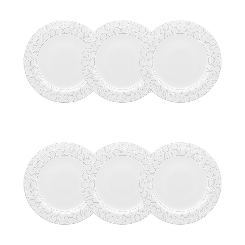 Conjunto com 6 Pratos de Sobremesa Porcelana Mythology Apollon 23cm Strauss