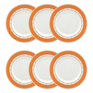 Conjunto com 6 Pratos de Sobremesa Porcelana Colline 21cm Strauss