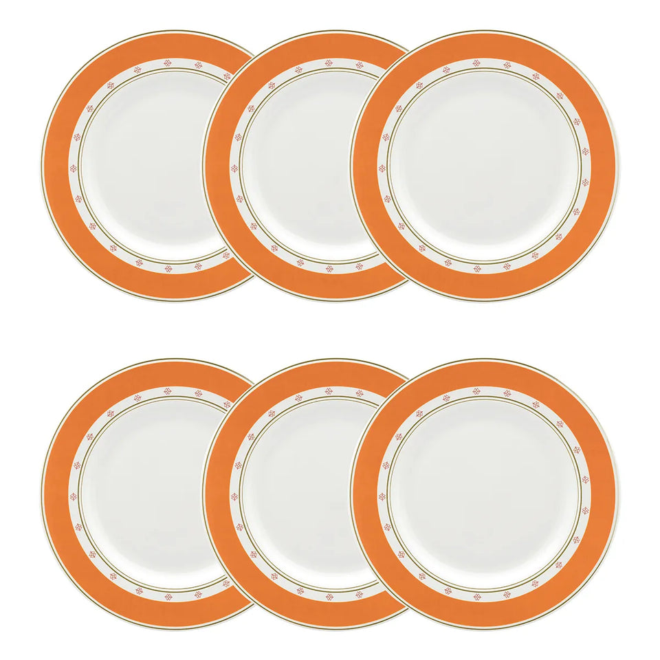 Conjunto com 6 Pratos de Sobremesa Porcelana Colline 21cm Strauss