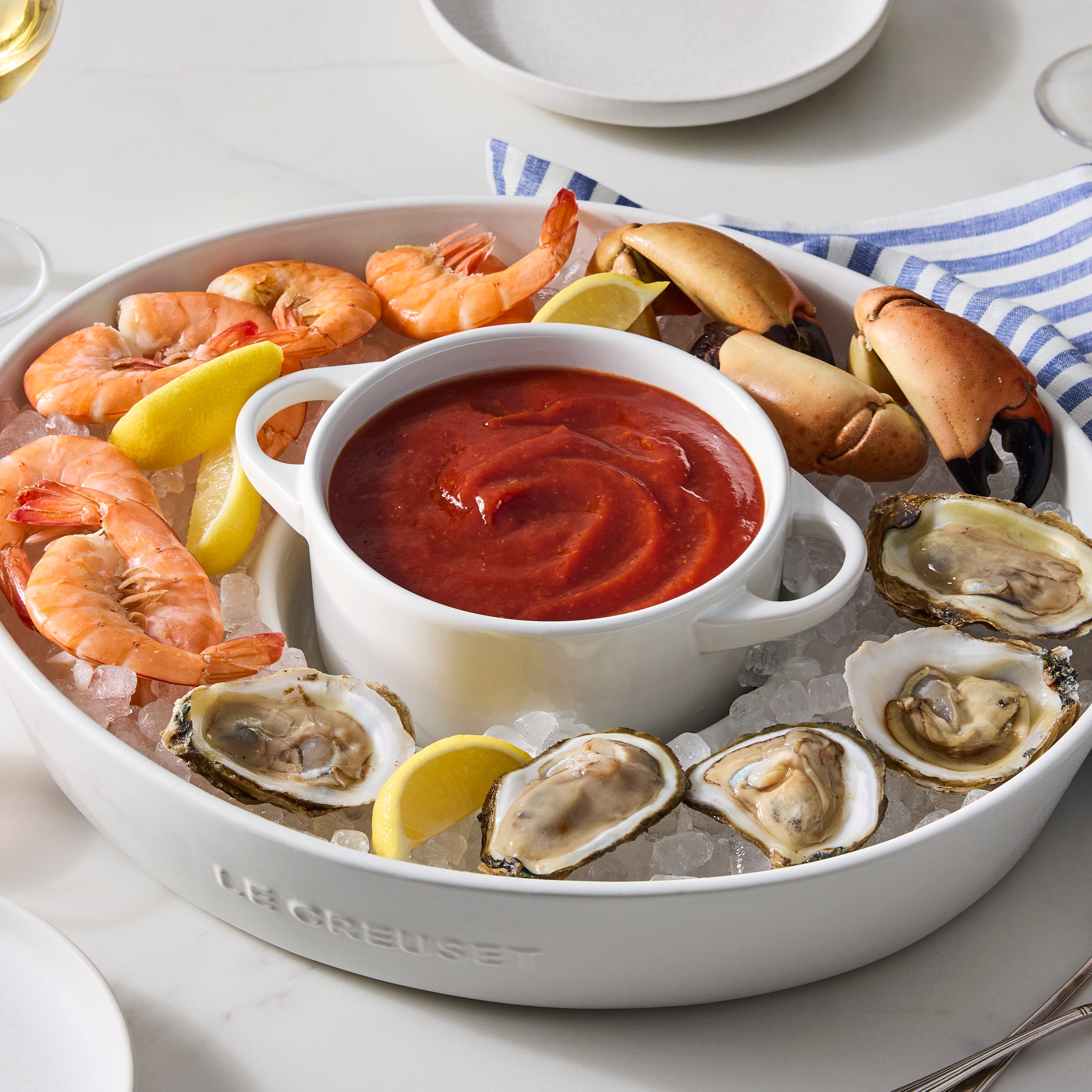 Prato para Aperitivo Le Creuset Signature 34cm Branco – Cerâmica