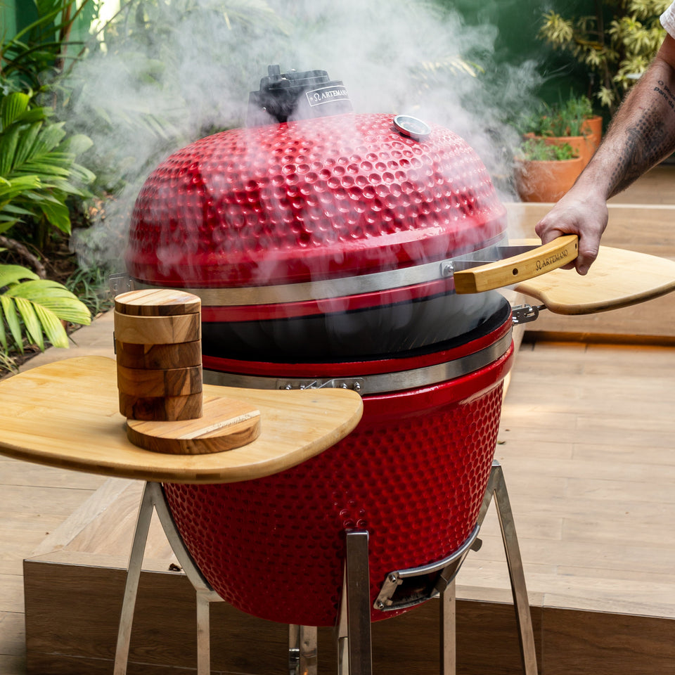 Churrasqueira Kamado Vermelha Artemano Média 18 Polegadas