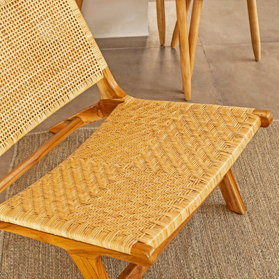 Poltrona Teak Rattan Bahali 64x73x68cm