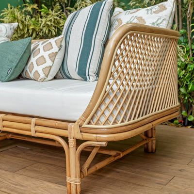 Sofá 3 Lugares Mandola Rattan Trançado Bahali 210x90x70cm