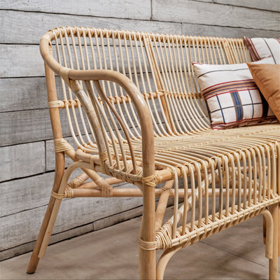 Sofá 3 Lugares Core Rattan Trançado Bahali 180x61x84cm