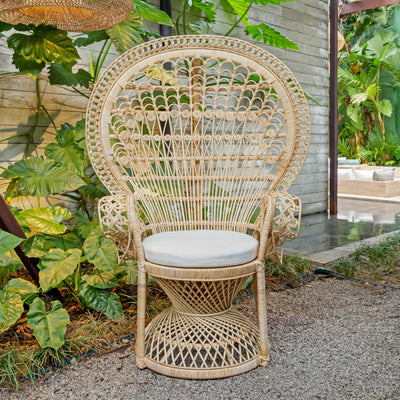 Poltrona Pavão Rattan Trançado Bahali 108x78x168cm