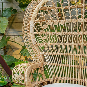 Poltrona Pavão Rattan Trançado Bahali 108x78x168cm