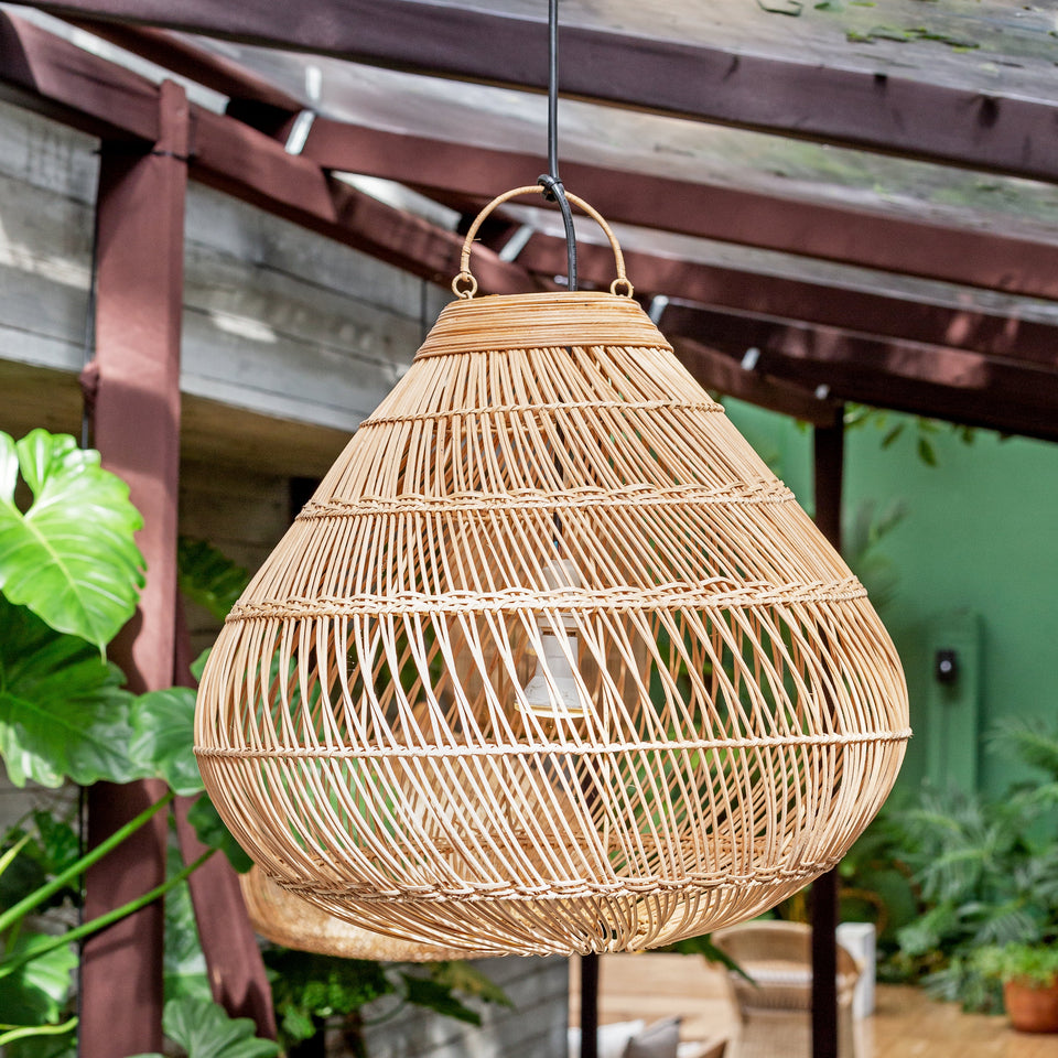 Luminária Artesanal Rattan Natural Amaya 80x77cm Bahali