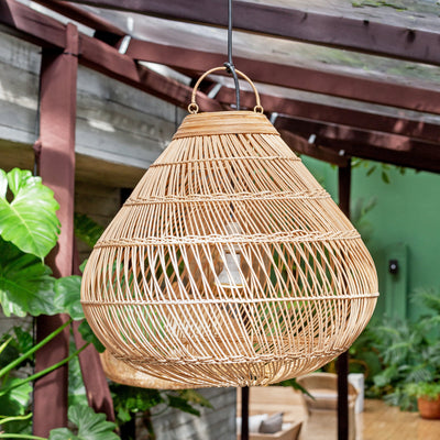 Luminária Artesanal Rattan Natural Amaya 107x110cm Bahali