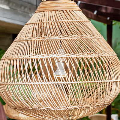 Luminária Artesanal Rattan Natural Amaya 107x110cm Bahali