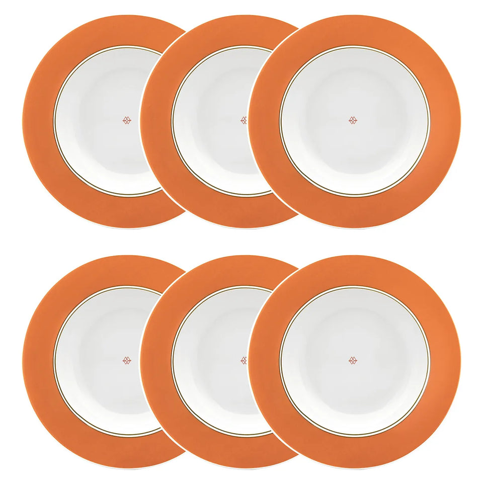 Conjunto com 6 Pratos Fundos Porcelana Colline 23,5cm Strauss