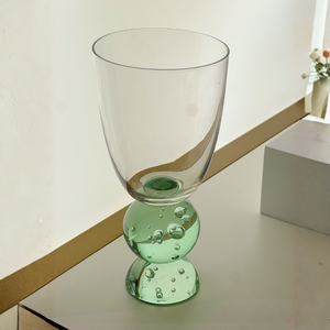 Conjunto 6 Taças Vidro Base Esfera Luna Média Verde Linha Sintonia 370ml