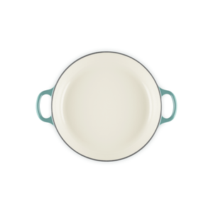 Caçarola Buffet Signature Petal Bleu Riviera com Pegador Dourado 2,2L 26cm Le Creuset