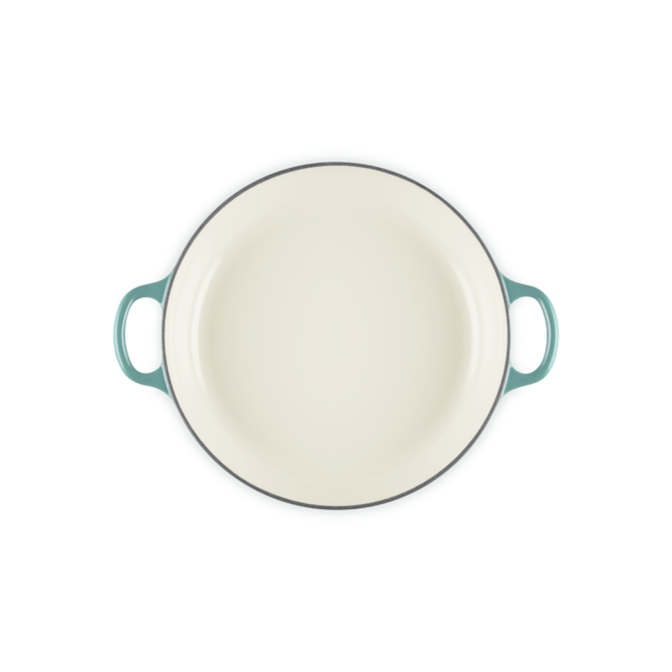 Caçarola Buffet Signature Petal Bleu Riviera com Pegador Dourado 2,2L 26cm Le Creuset