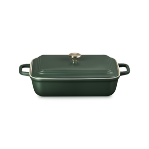 PRÉ-VENDA: Travessa Retangular Cerâmica Com Tampa San Fran Foret 31cm Le Creuset