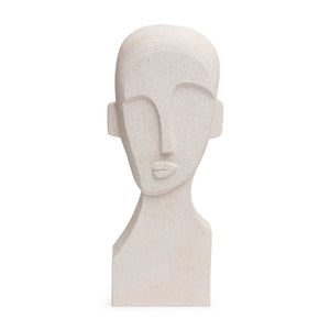 Escultura Face em Poliresina Bege Mart 45x18x12,5cm