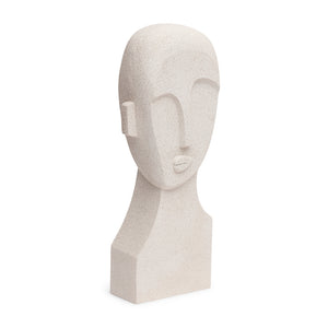 Escultura Face em Poliresina Bege Mart 45x18x12,5cm