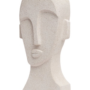Escultura Face em Poliresina Bege Mart 45x18x12,5cm