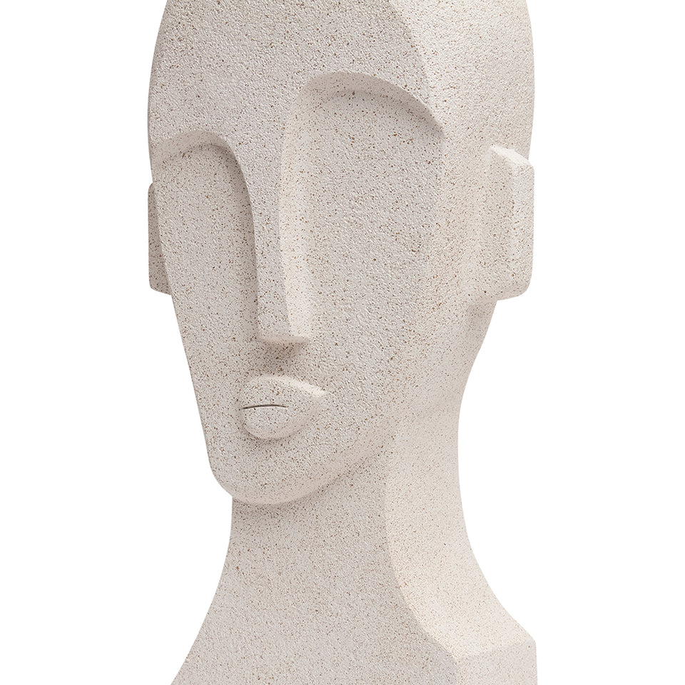 Escultura Face em Poliresina Bege Mart 45x18x12,5cm