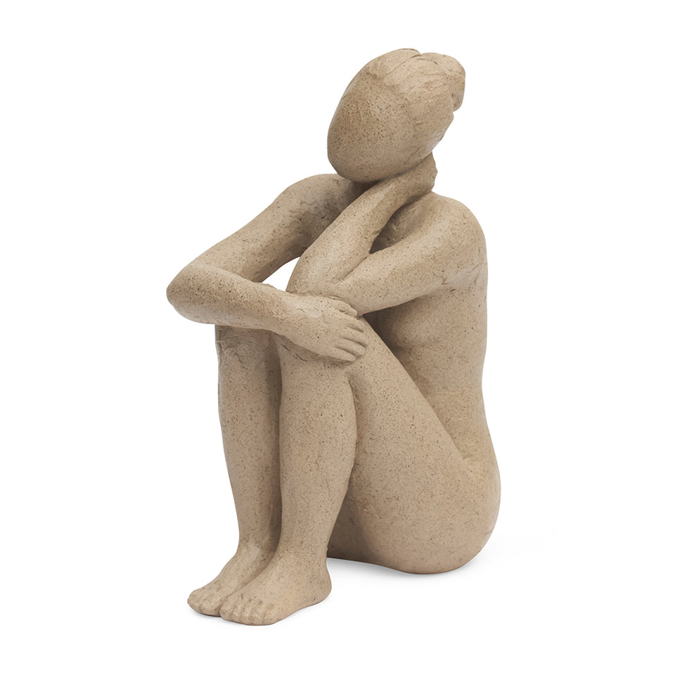 Escultura Mulher em Poliresina Areia Sutileza Mart 22x9x14cm