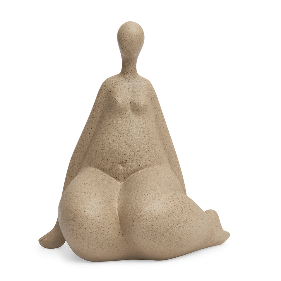 Escultura Mulher em Poliresina Areia Pensadora Mart 20x16,5x13cm