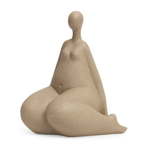 Escultura Mulher em Poliresina Areia Pensadora Mart 20x16,5x13cm