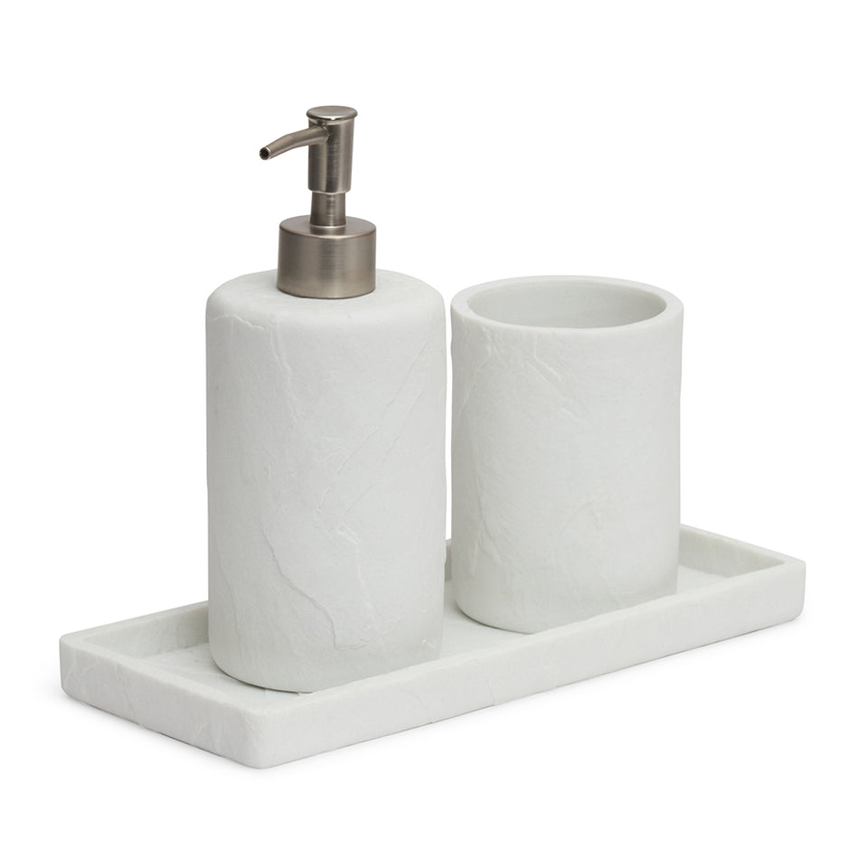 Jogo 3 Peças para Banheiro Off White Texturizado Mart