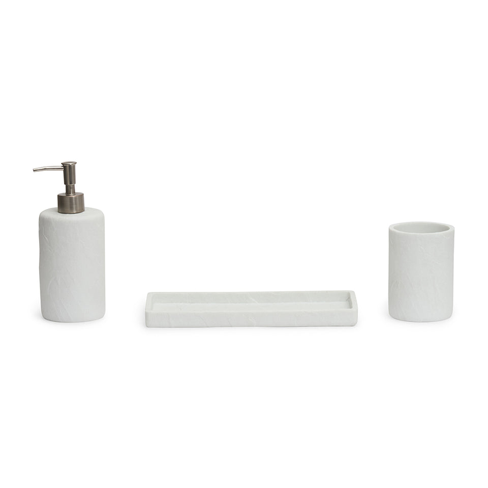 Jogo 3 Peças para Banheiro Off White Texturizado Mart