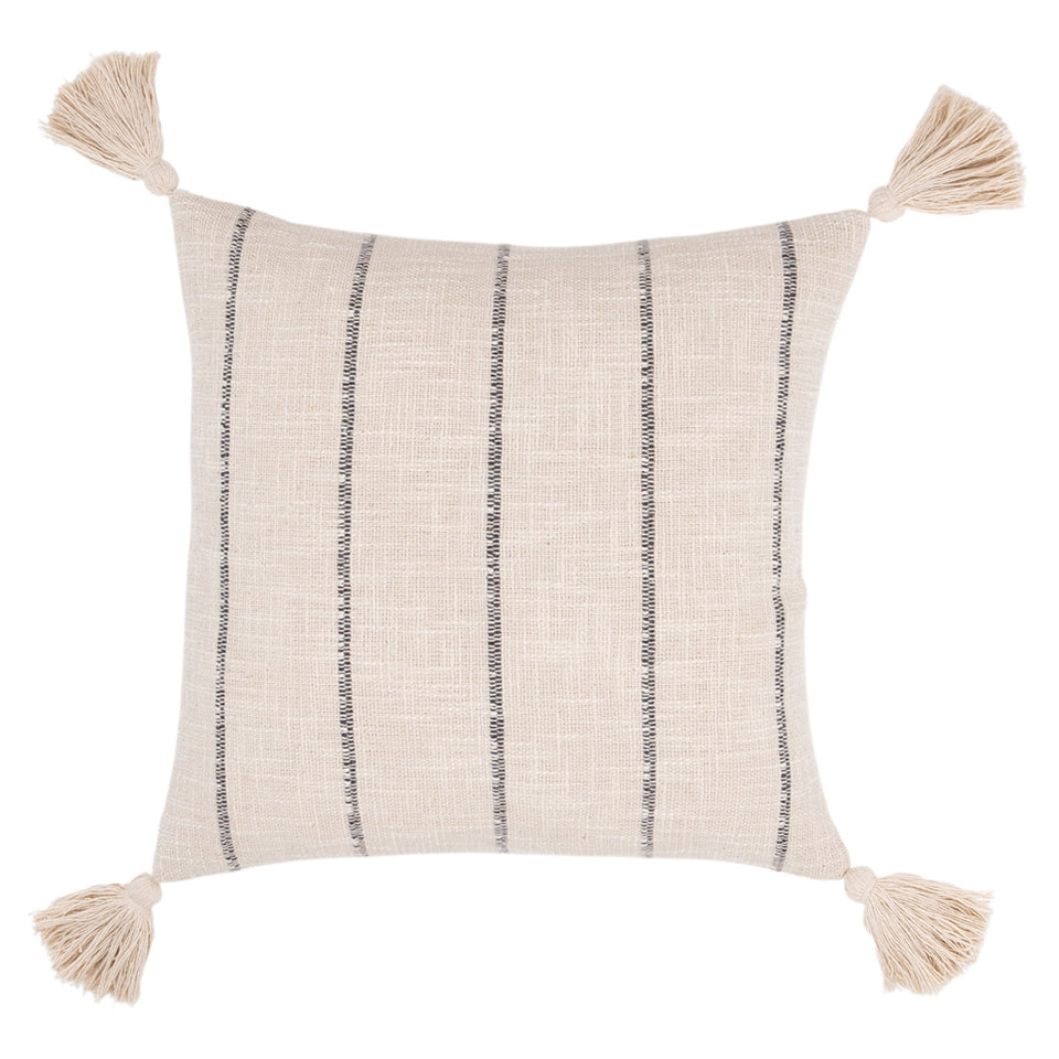 Almofada em Algodão Listrada Tassel 48x48cm Mart