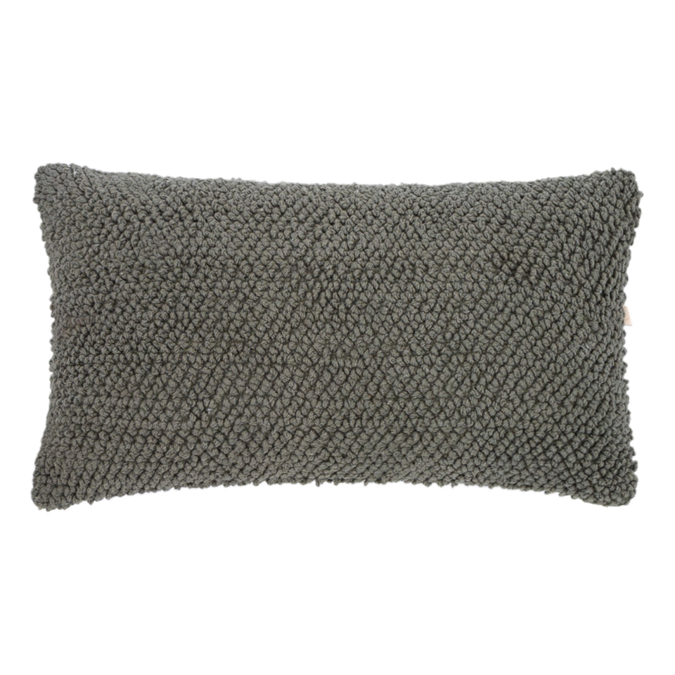 Almofada em Algodão Bouclé Verde 28x48cm Mart