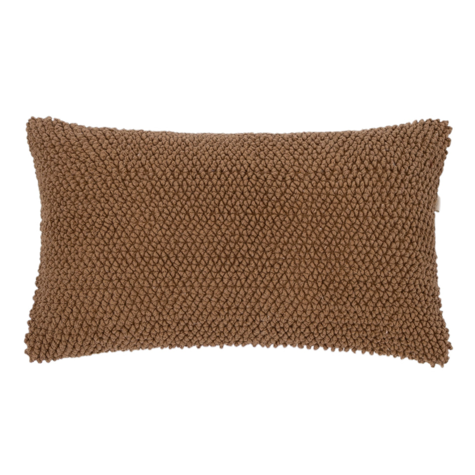 Almofada em Algodão Bouclé Marrom 28x48cm Mart